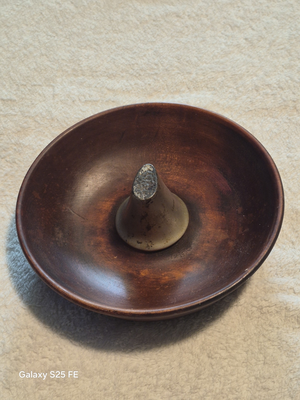 Antique Parsons Wooden Nutcracker Bowl Metal Anvil Center (Circa 1914)